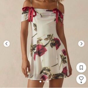 NEW WITH TAGS - Rose Mini Dress with Bow Detail